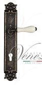Дверная ручка Venezia на планке PL97 мод. Colosseo (ант. бронза с белой керамикой паут