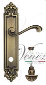 Дверная ручка Venezia на планке PL96 мод. Vivaldi (мат. бронза) сантехническая, поворо