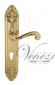 Дверная ручка Venezia на планке PL90 мод. Carnevale (полир. латунь) под цилиндр
