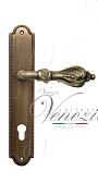 Дверная ручка Venezia на планке PL98 мод. Florence (мат. бронза) под цилиндр
